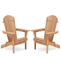 Wooden Folding Adirondack Chair Set of 2 Solid Cedar C736056