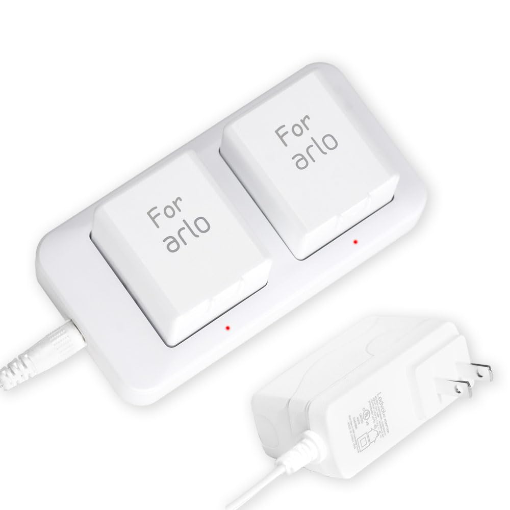 White Dual Slot Camera Battery Charger W5308