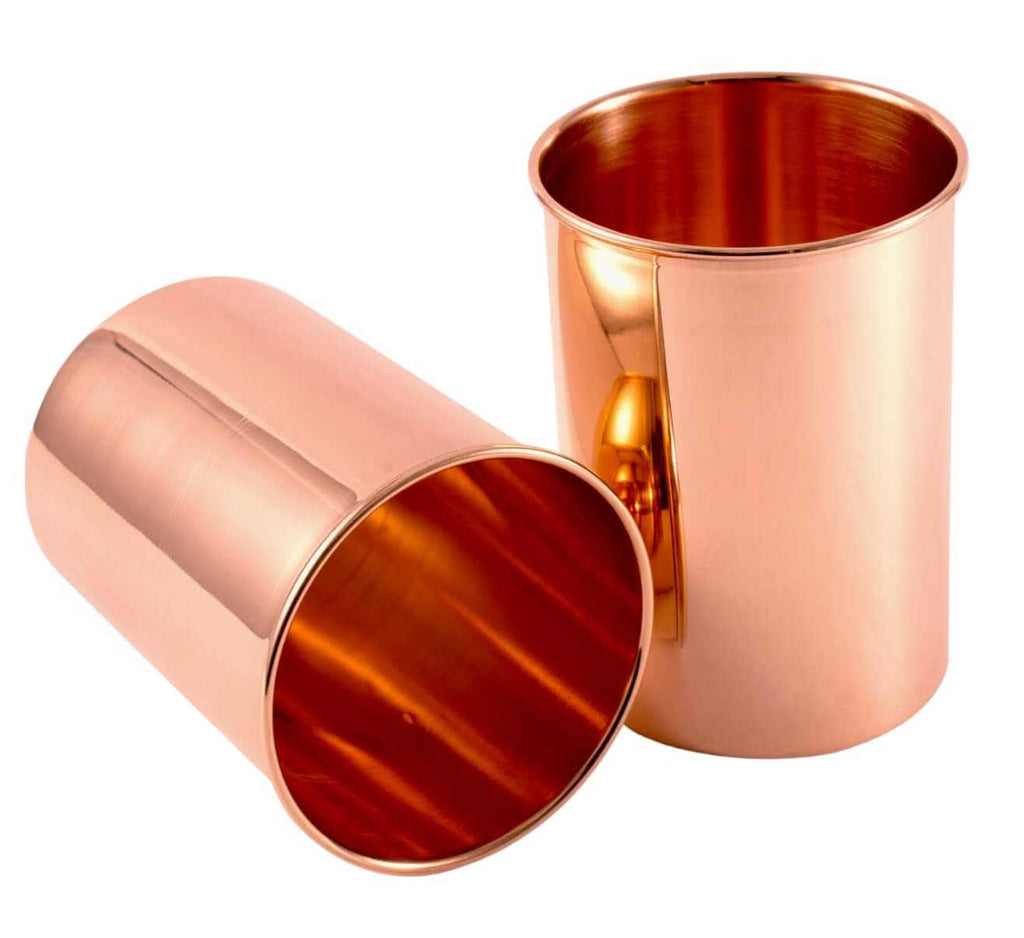 Copper Drinking Cups Set of 2, 350ml Unlined Uncoated E346175