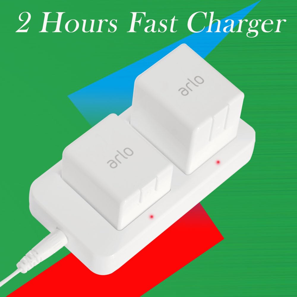 White Dual Slot Camera Battery Charger W5308