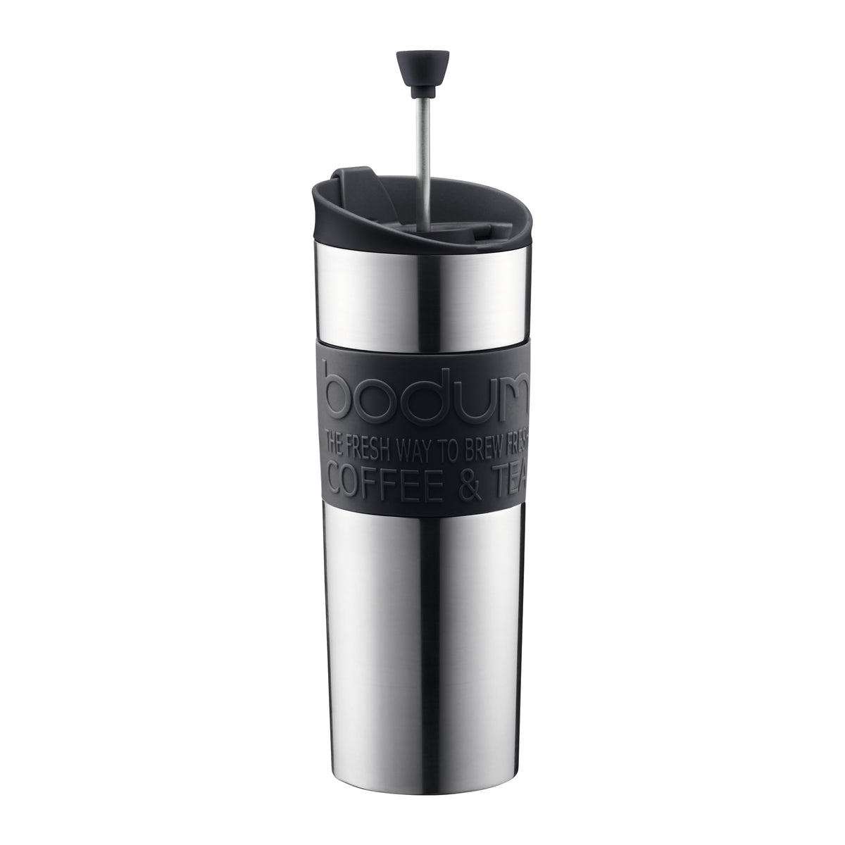 Vacuum Insulated Stainless Steel Portable Coffee Maker and Tea Press, 15oz, Black F174