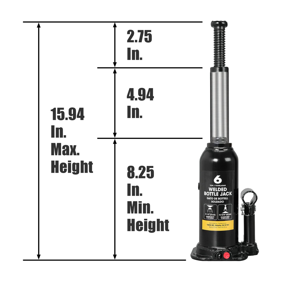 6 Ton Hydraulic Welded Bottle Jack G97901
