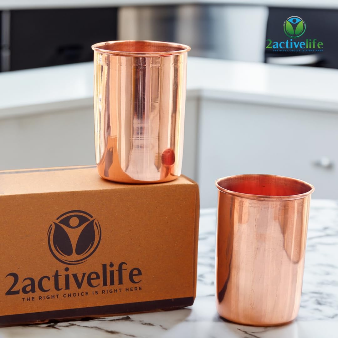 Copper Drinking Cups Set of 2, 350ml Unlined Uncoated E346175
