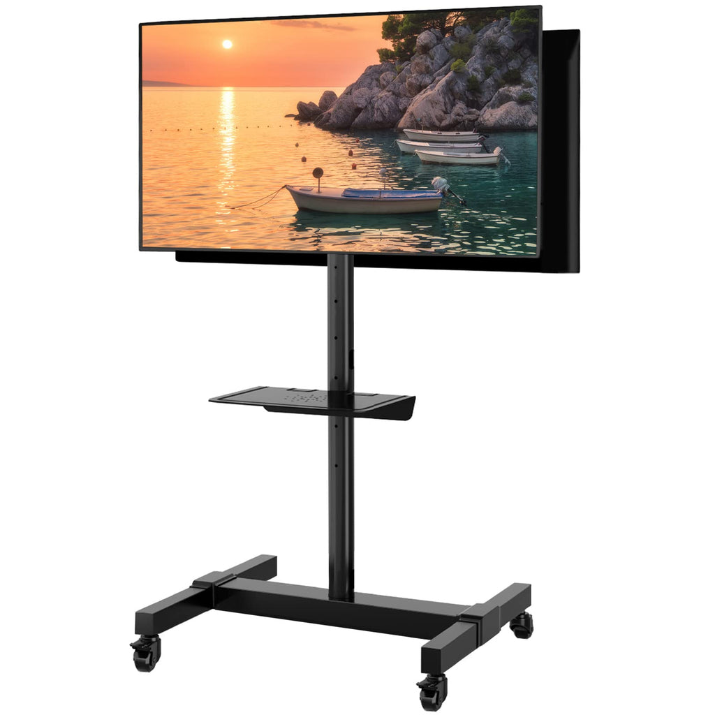 Mobile Dual TV Stand for Two 32-65 Inch Flat Panel Curved TV F419