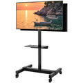 Mobile Dual TV Stand for Two 32-65 Inch Flat Panel Curved TV F419