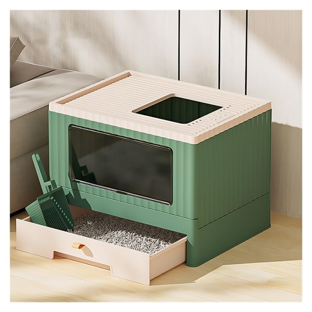 Foldable Cat Litter Box with Lid & Scoop H59132