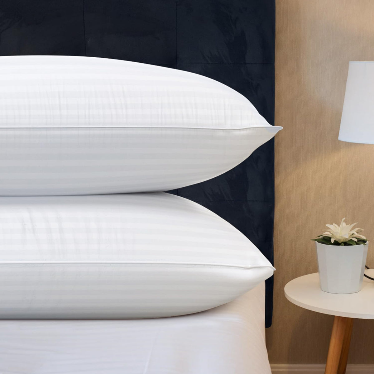 Queen Size Microfiber Bed Pillows Set of 2 T290923