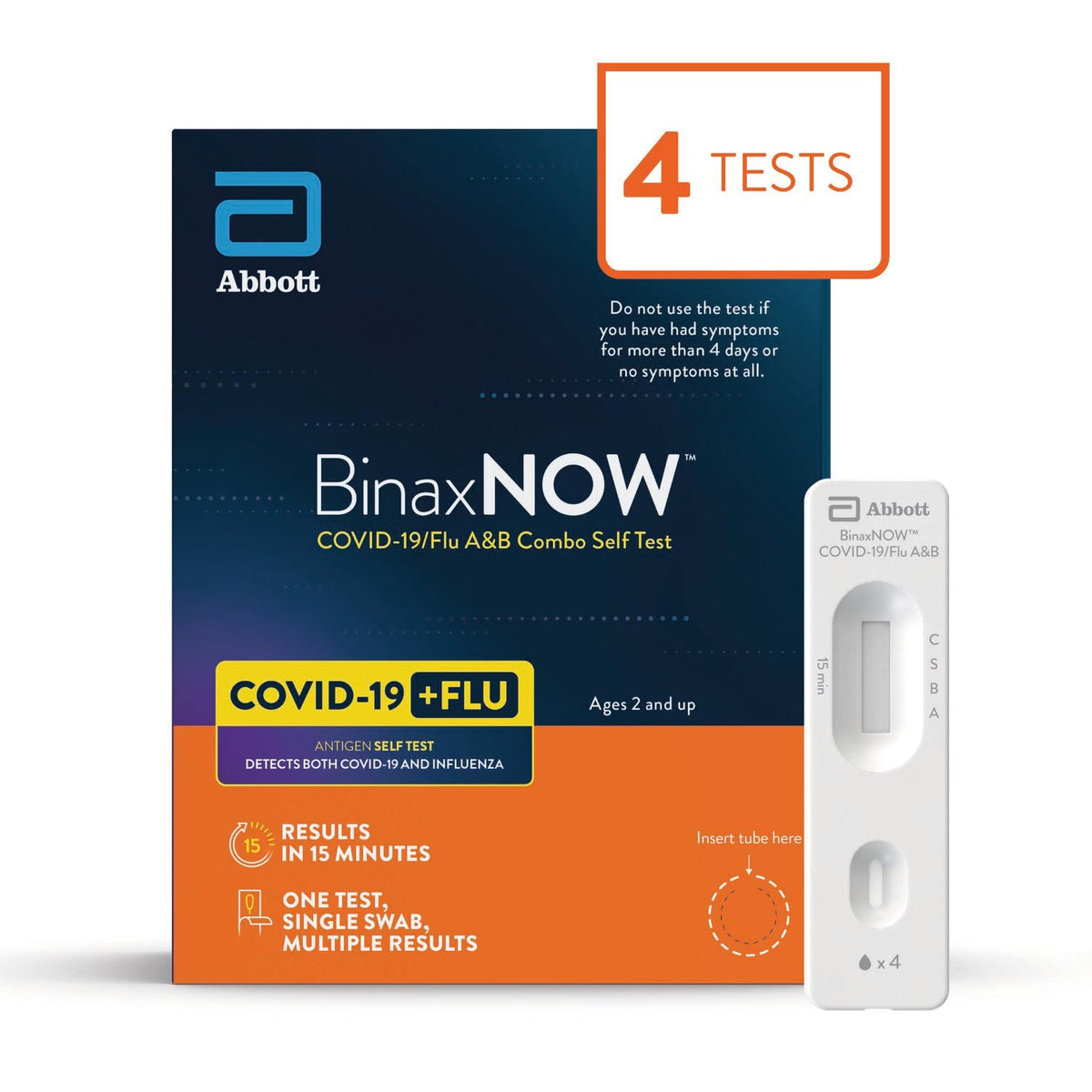 COVID-19/Flu A&B Combo Self Test, 4 Tests S406