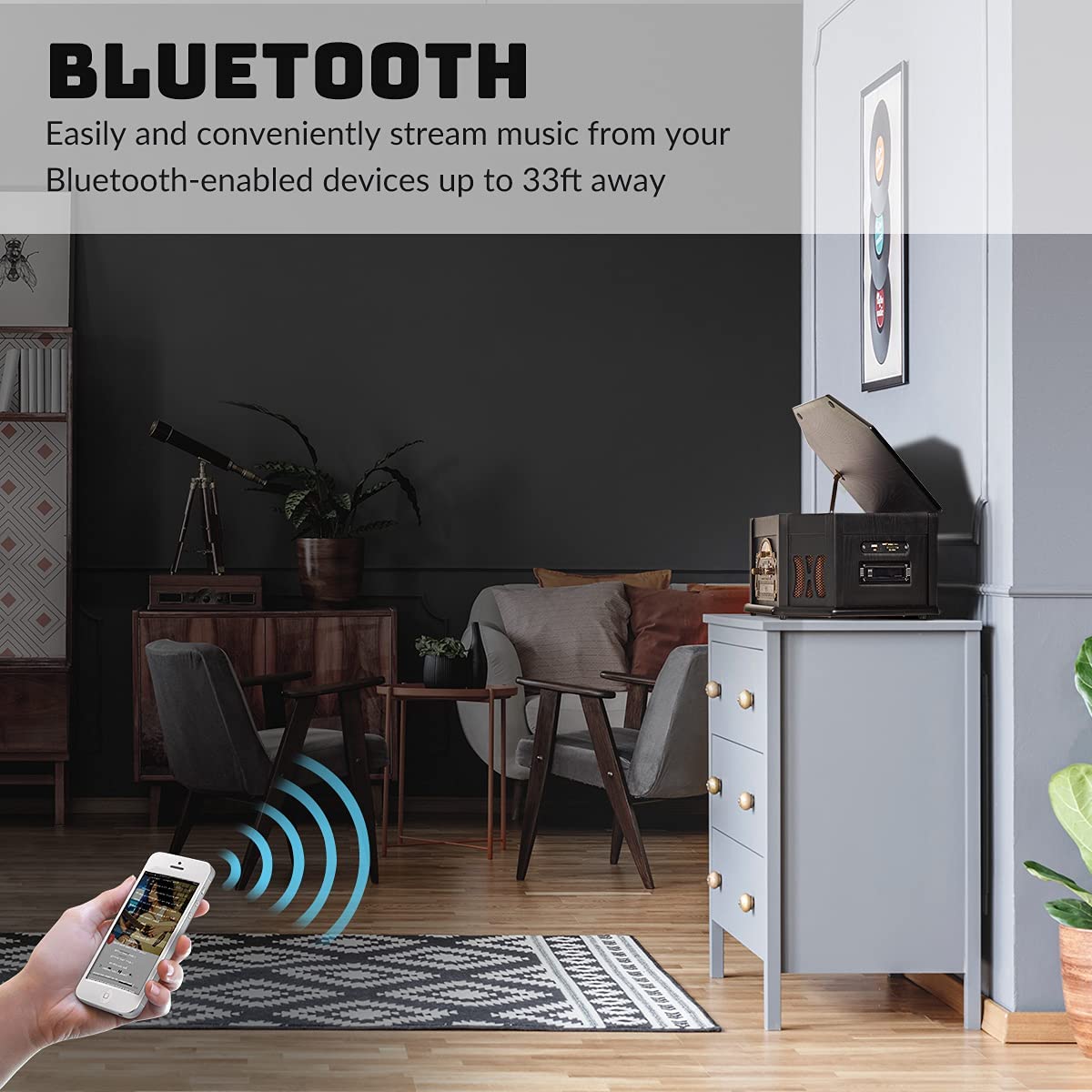 10-in-1 Record Player with Bluetooth J19208