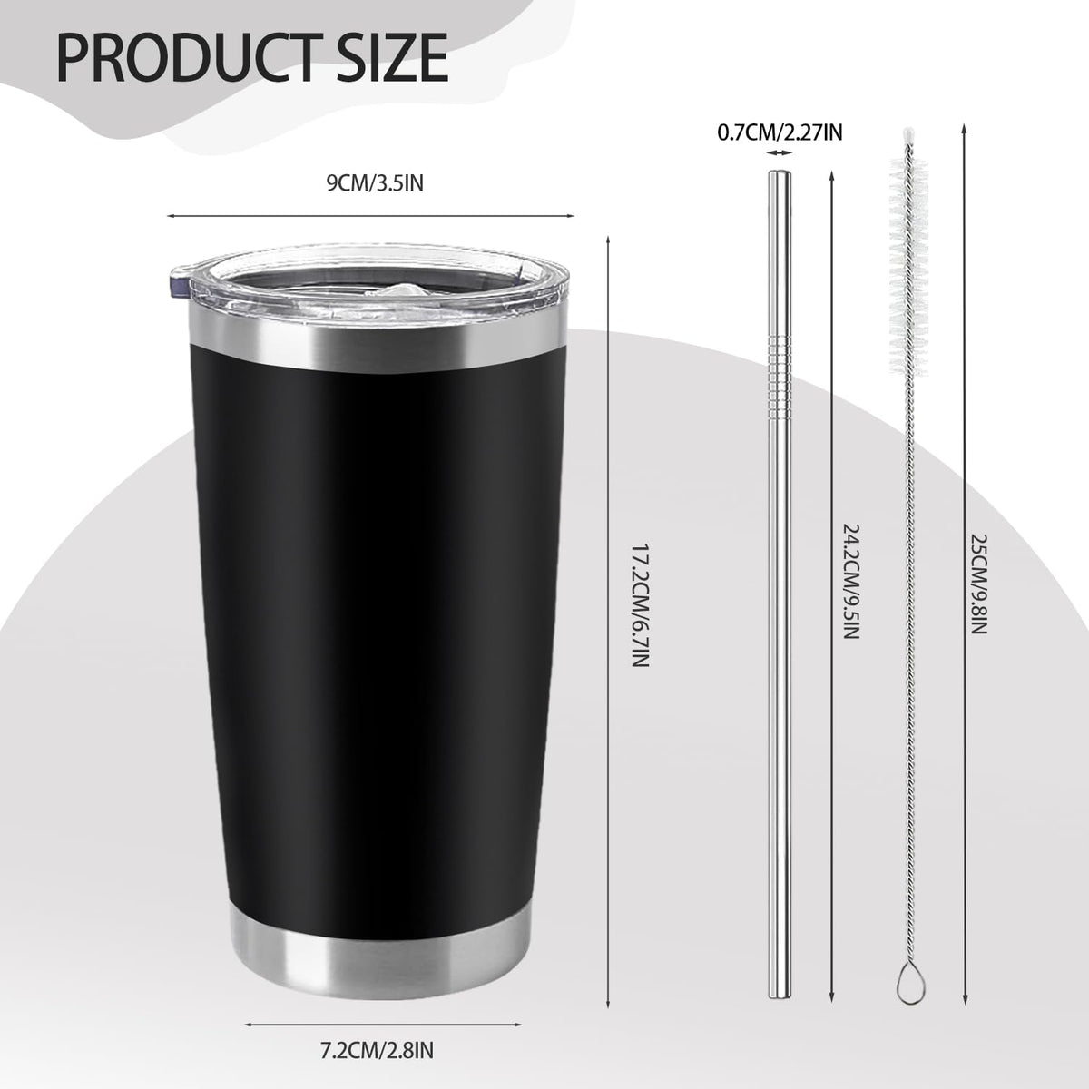 12 Pieces Insulated Stainless Steel Tumbler with Lid and Straw K778