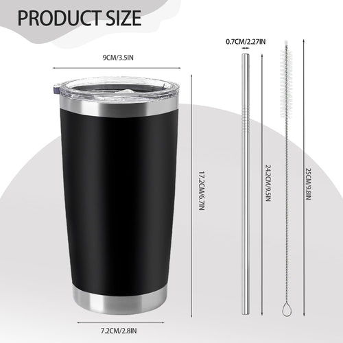 12 Pieces Insulated Stainless Steel Tumbler with Lid and Straw K778