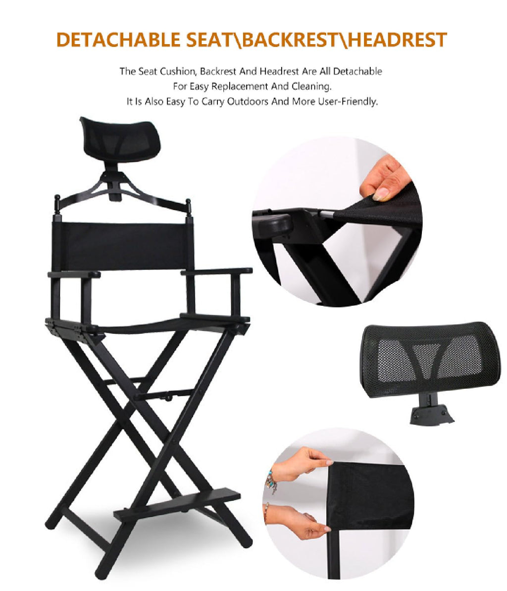 Extra Tall Foldable Makeup Artist Chair with Headrest B234