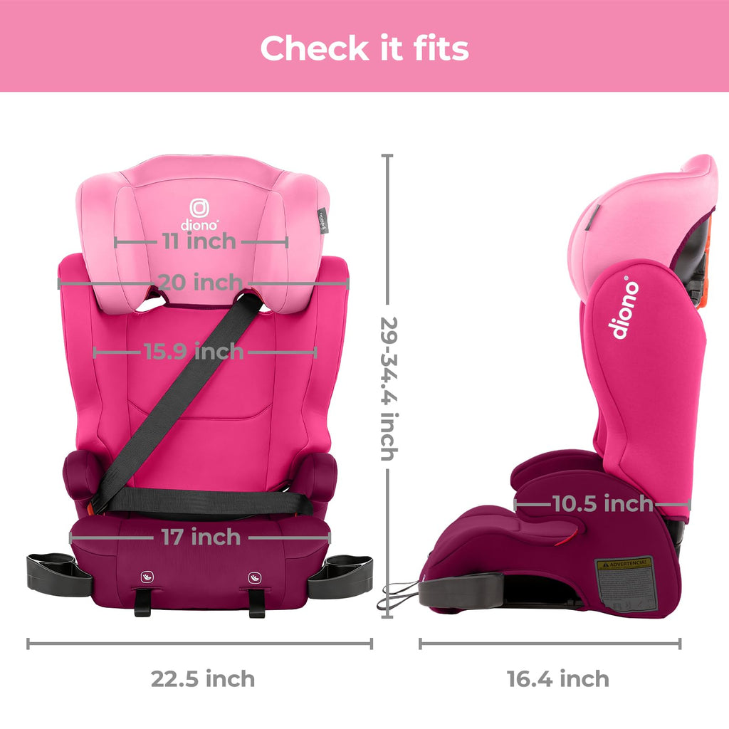 2-in-1 Belt Positioning Booster Seat, Pink C337