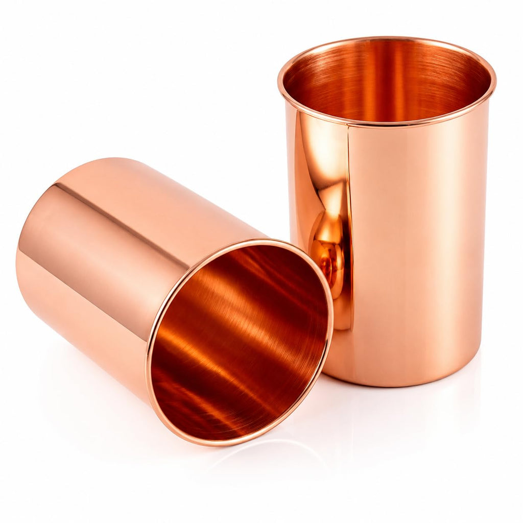 Copper Drinking Cups Set of 2, 350ml Unlined Uncoated E346175