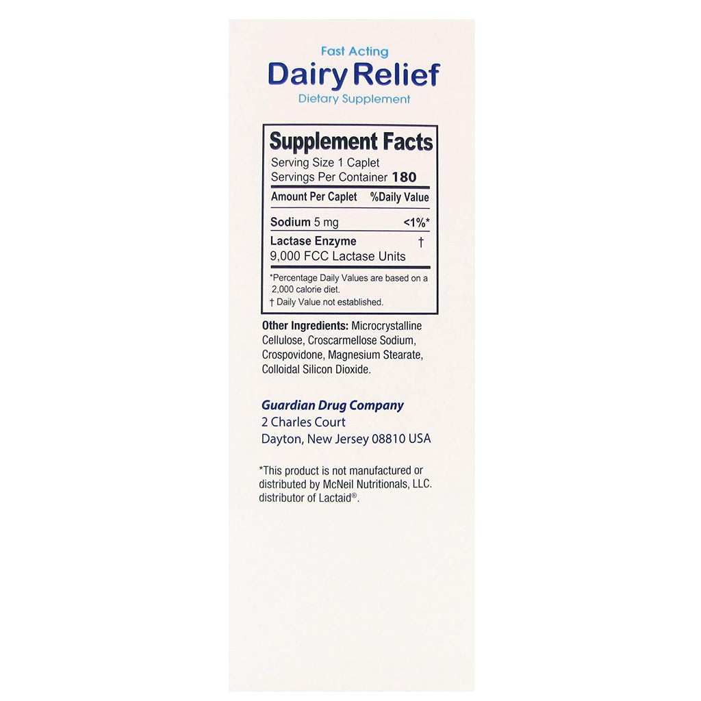 Lactase Enzyme 180 Caplets O85830