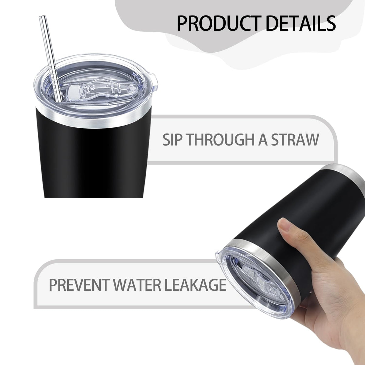 12 Pieces Insulated Stainless Steel Tumbler with Lid and Straw K778