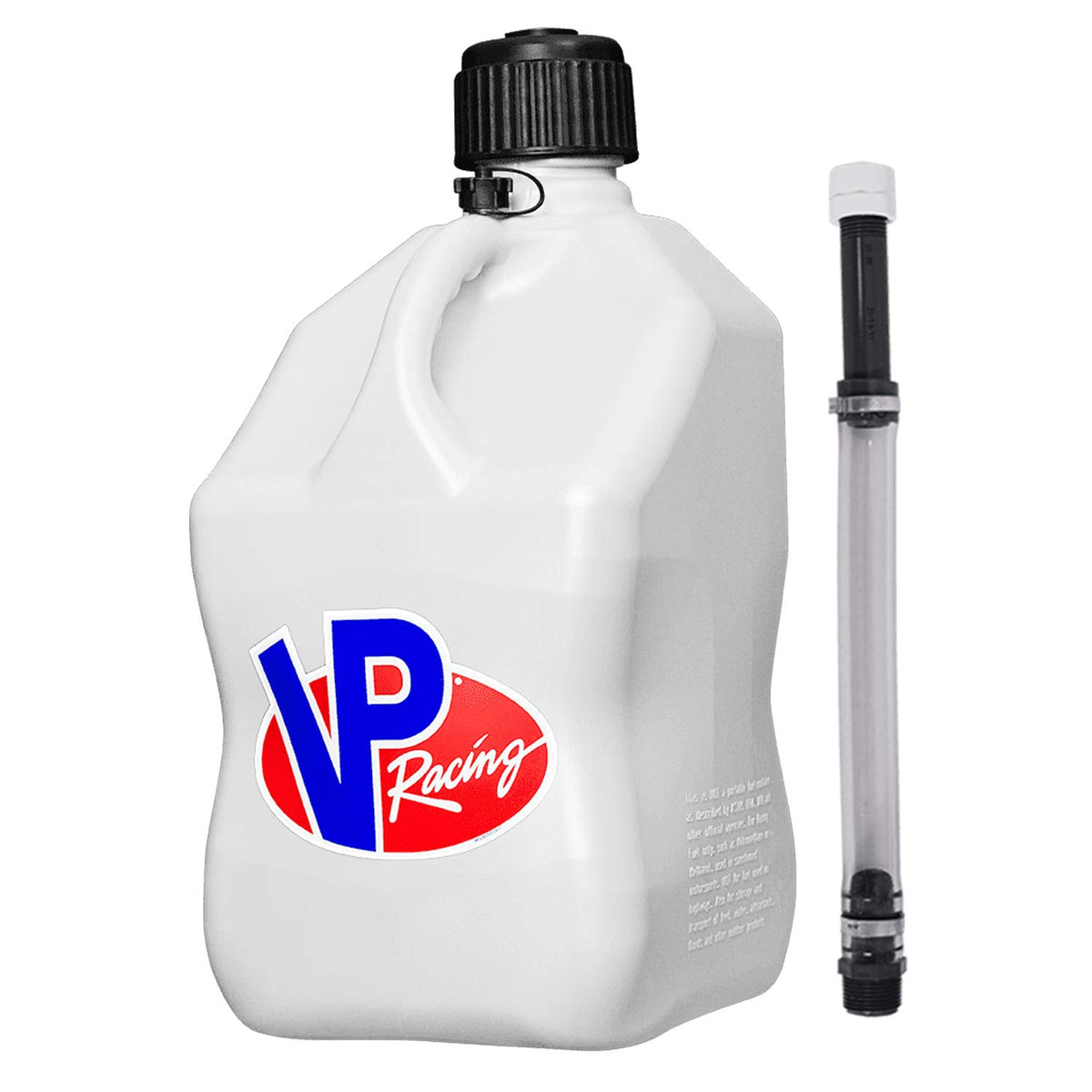 5.5 Gallon Square Motorsport Jug White with Filler Hose P72068