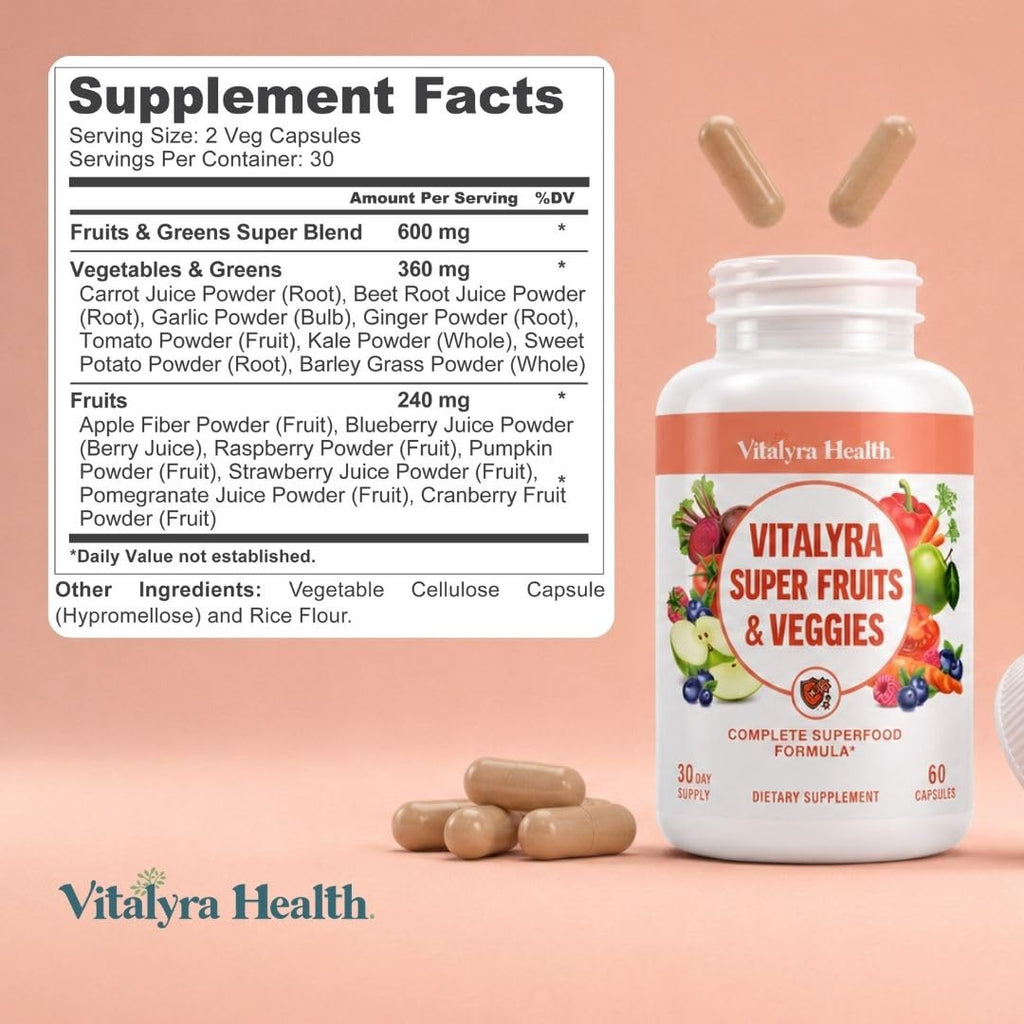 Fruits & Veggies Supplement Vegetable Capsules E9275
