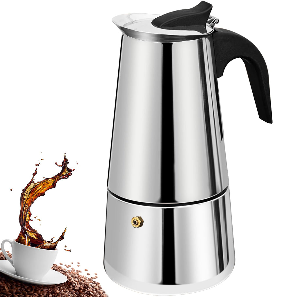 12 Cup Stainless Steel Stovetop Espresso Moka Pot 600ml J437554