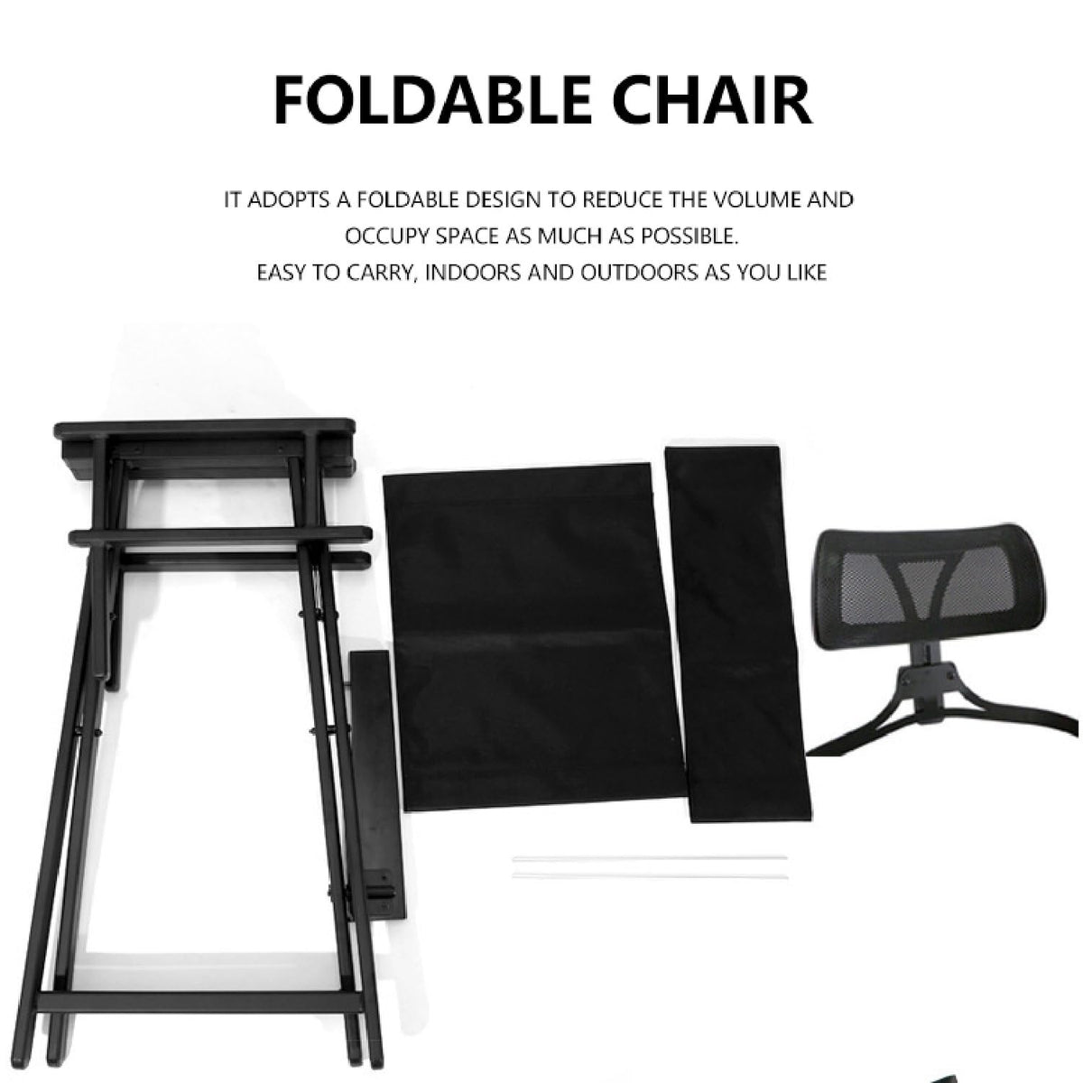 Extra Tall Foldable Makeup Artist Chair with Headrest B234
