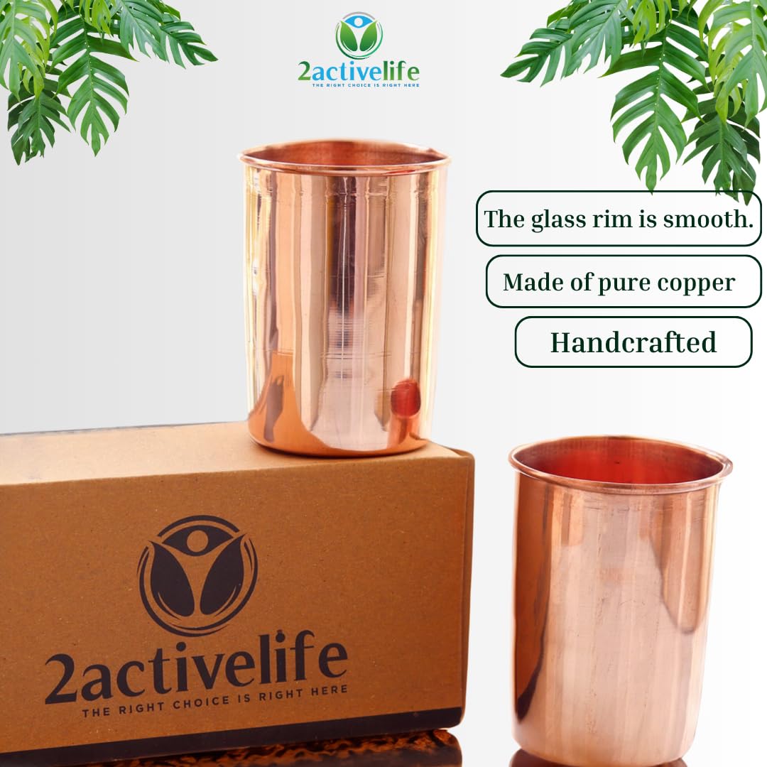 Copper Drinking Cups Set of 2, 350ml Unlined Uncoated E346175