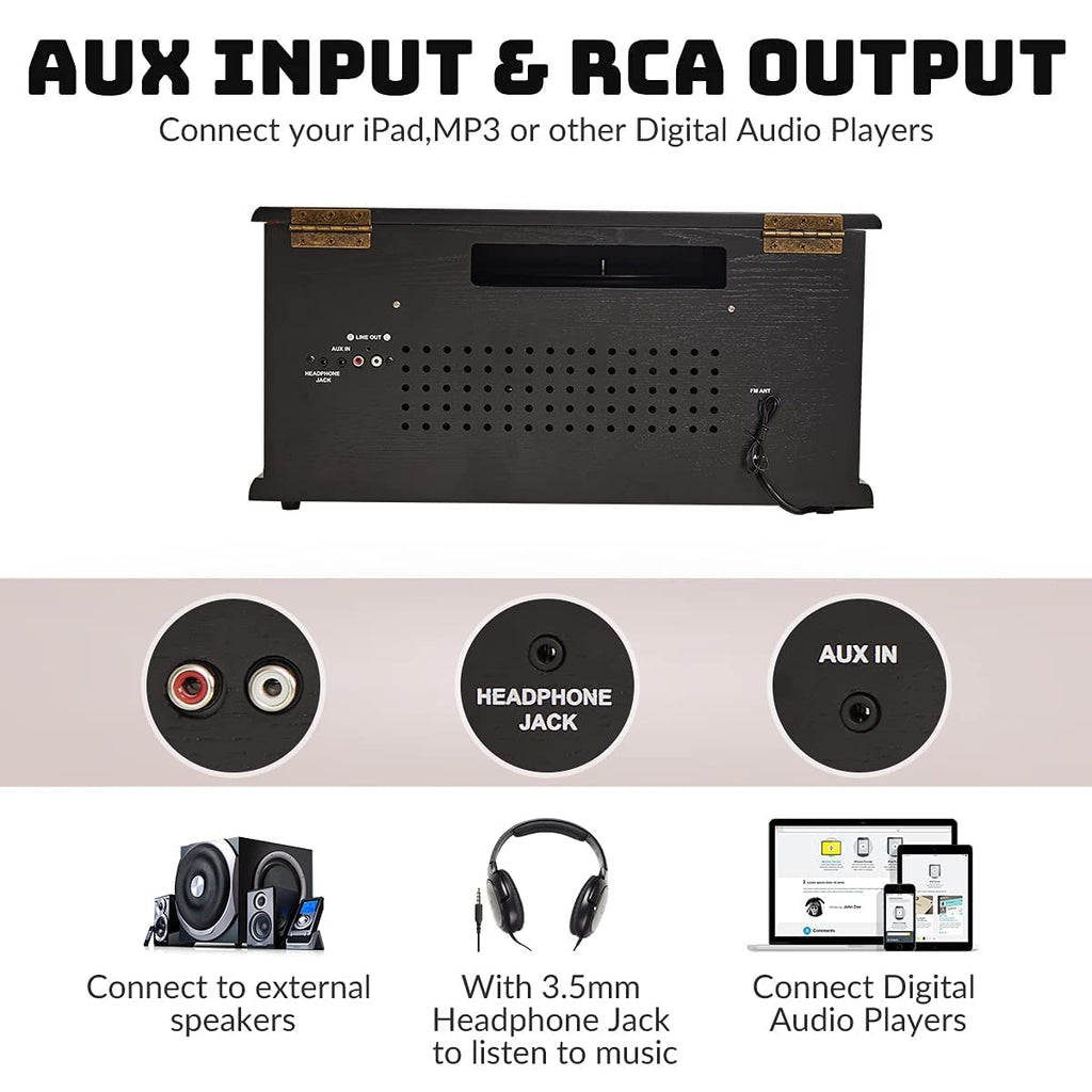 10-in-1 Record Player with Bluetooth J19208