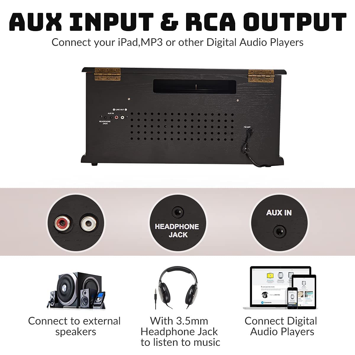 10-in-1 Record Player with Bluetooth J19208