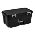 Black 22 Gal Wheeled Plastic Storage Trunk 2 Pack I5045