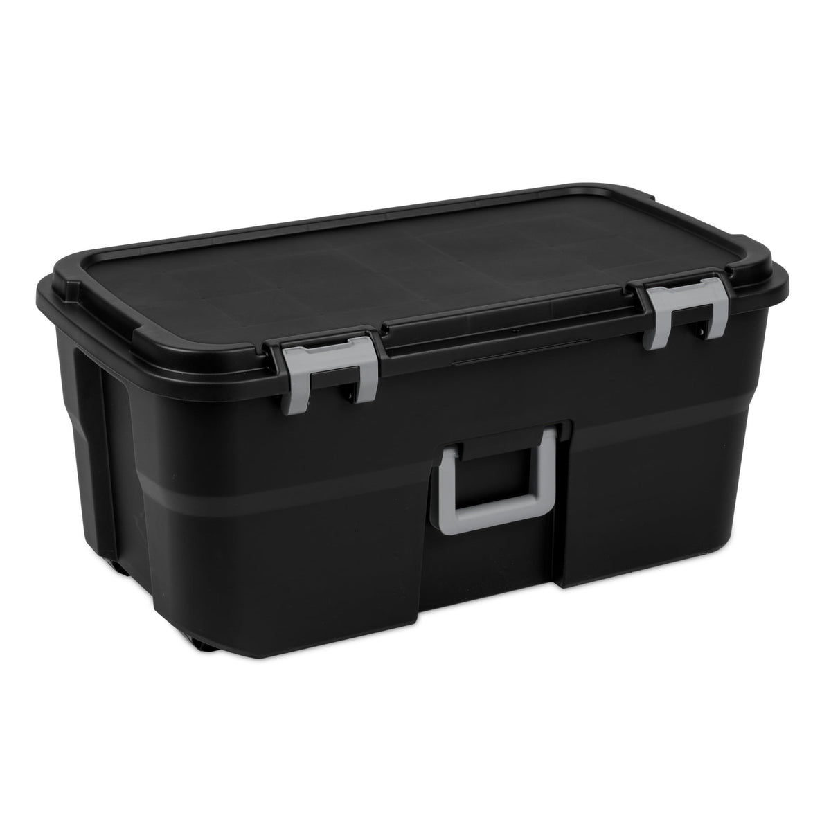 Black 22 Gal Wheeled Plastic Storage Trunk 2 Pack I5045