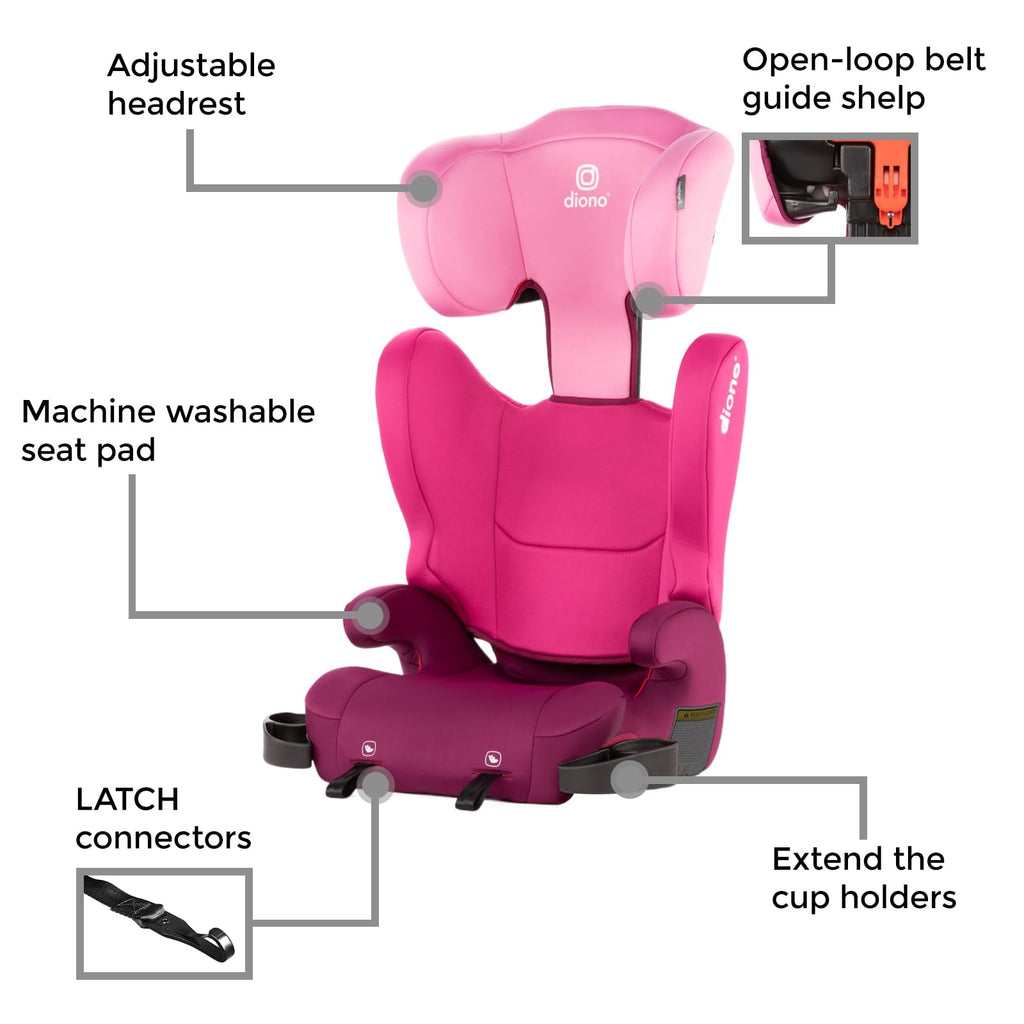 2-in-1 Belt Positioning Booster Seat, Pink C337