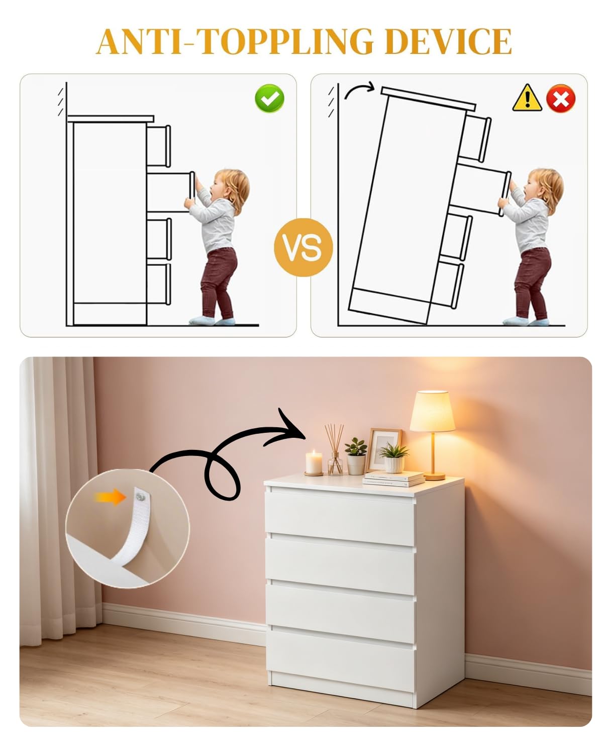 White 4 Drawer Dresser Q7990