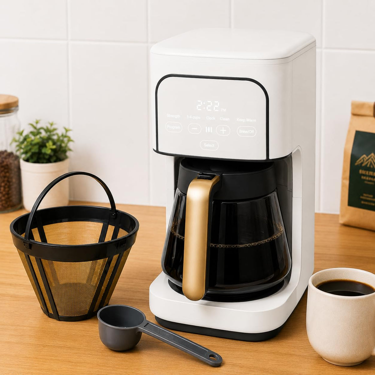 12-Cup Programmable Coffee Maker with Glass Carafe F850