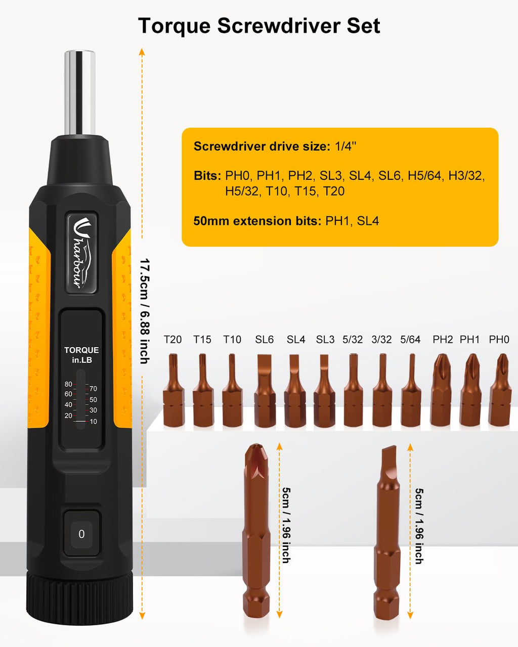 10-80 in.lb Torque Screwdriver Set S162440