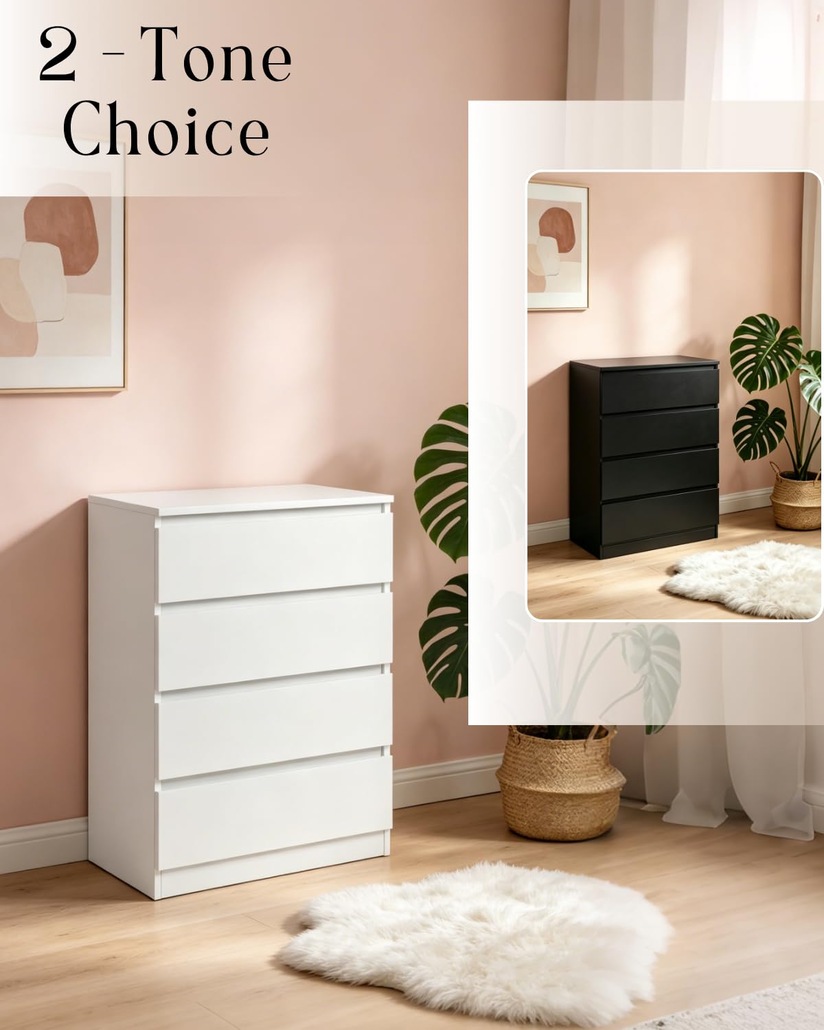 White 4 Drawer Dresser Q7990