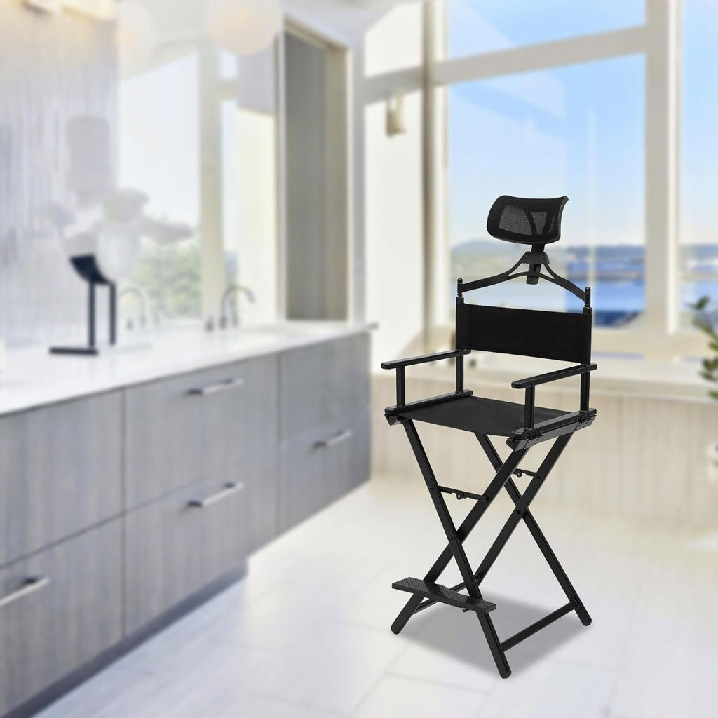 Extra Tall Foldable Makeup Artist Chair with Headrest B234