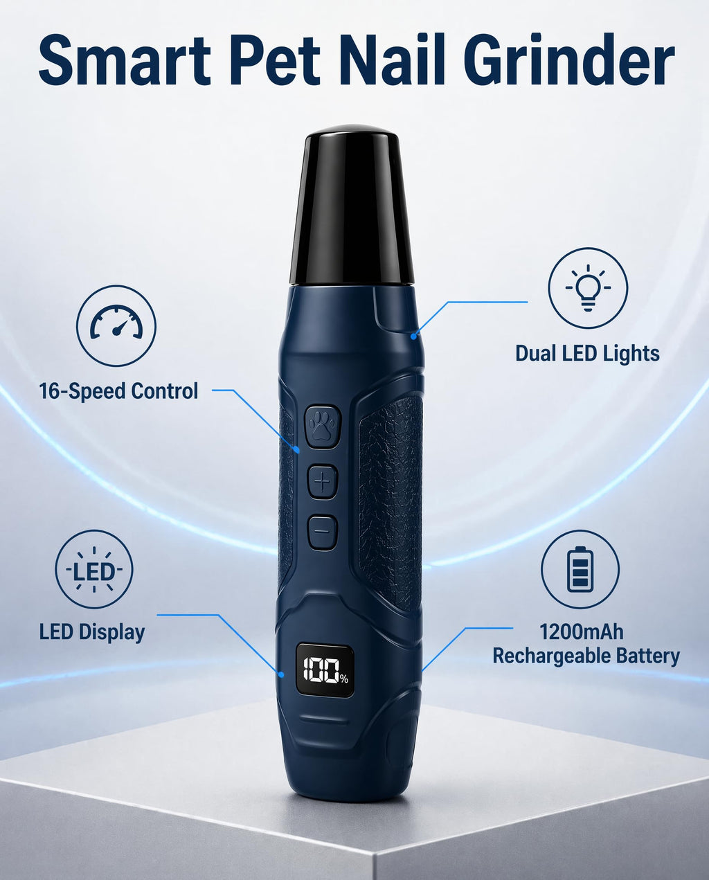 Dog Nail Grinder 16-Speed with LED Light U966624