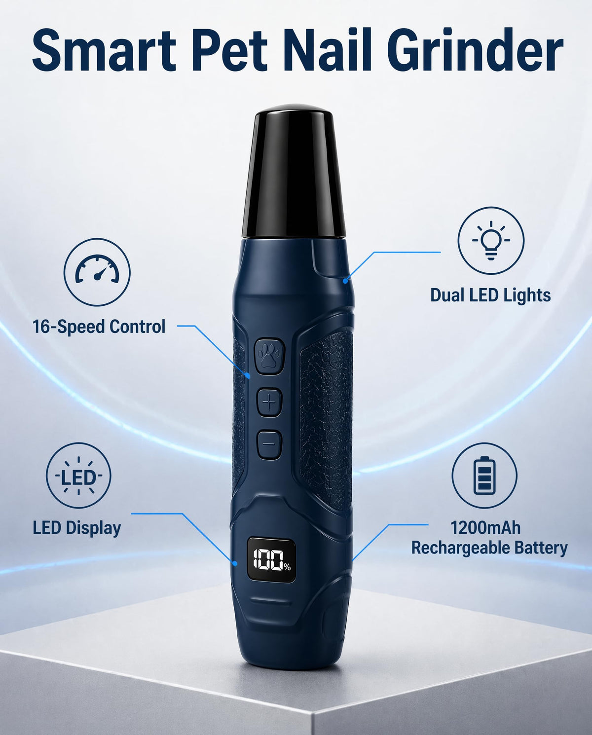Dog Nail Grinder 16-Speed with LED Light U966624
