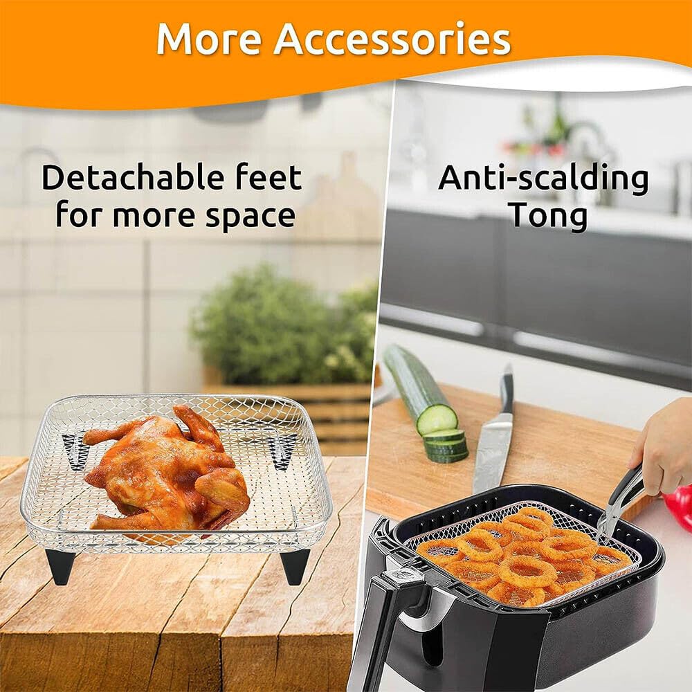 7 Inch Stackable Stainless Steel Air Fryer Rack, 3 Pcs D177703