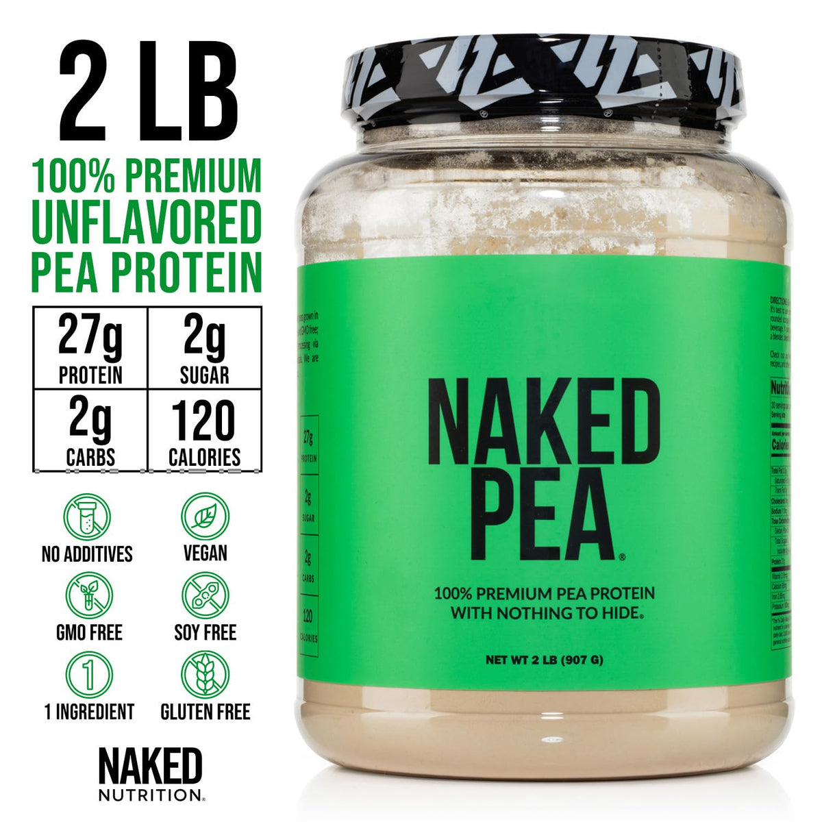 Pea Protein Powder 2LB and Powdered Peanut Butter 1.5LB Vegan Non-GMO Gluten Free Z99955