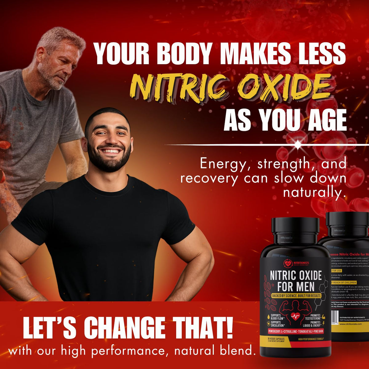 90 Capsules Nitric Oxide Supplement I3544