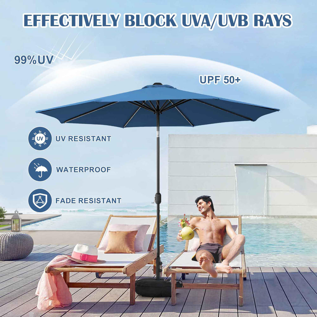 9 FT Patio Umbrella with Base E443