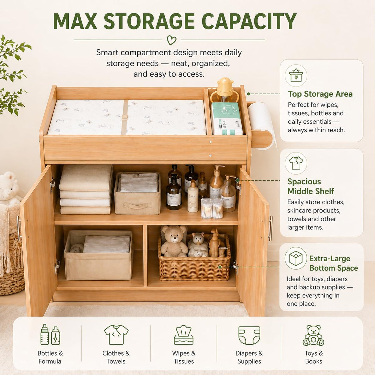 Daycare Changing Table with Storage & Changing Pad I1552