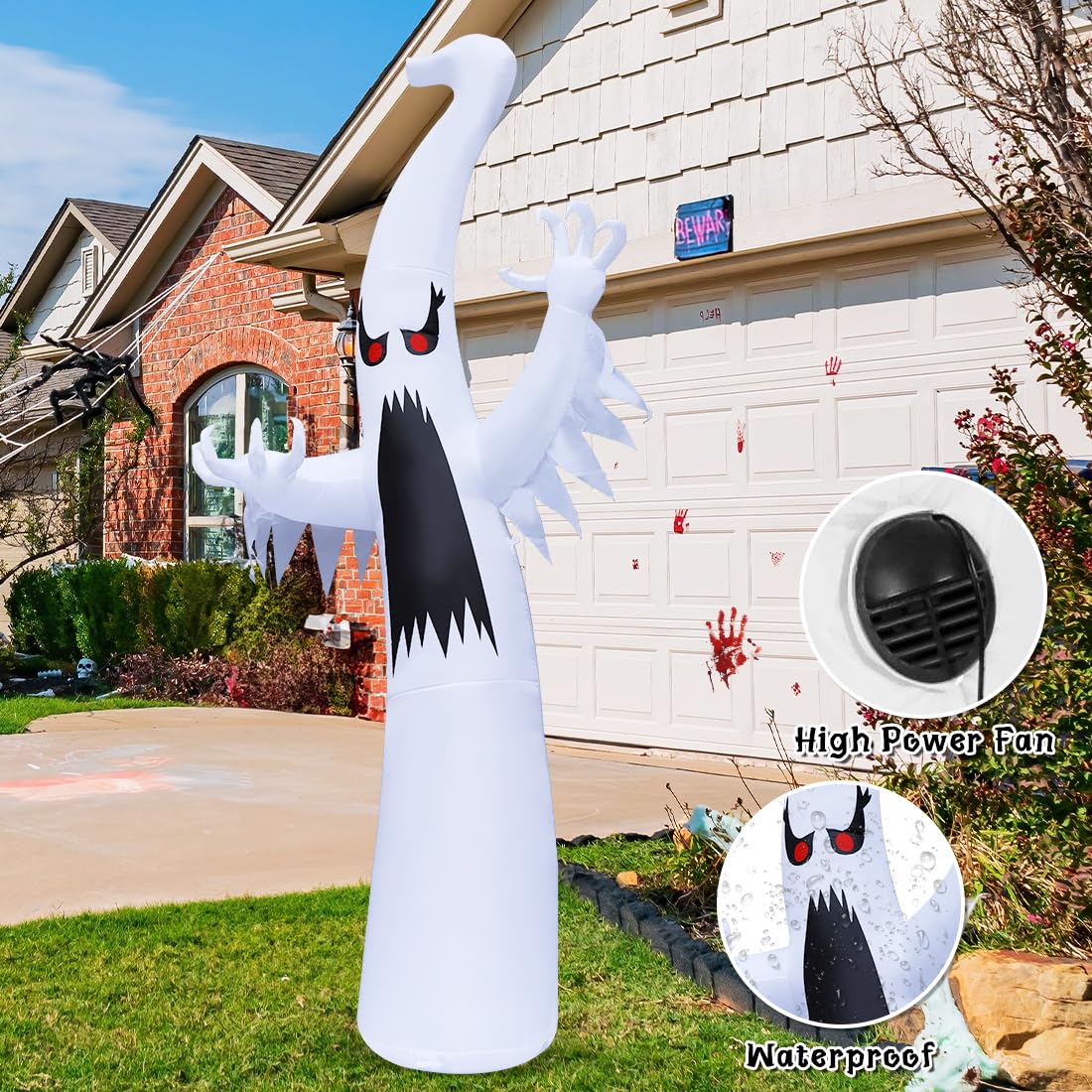 6 FT Halloween Inflatable Ghost with Built-in Colorful LEDs B16259