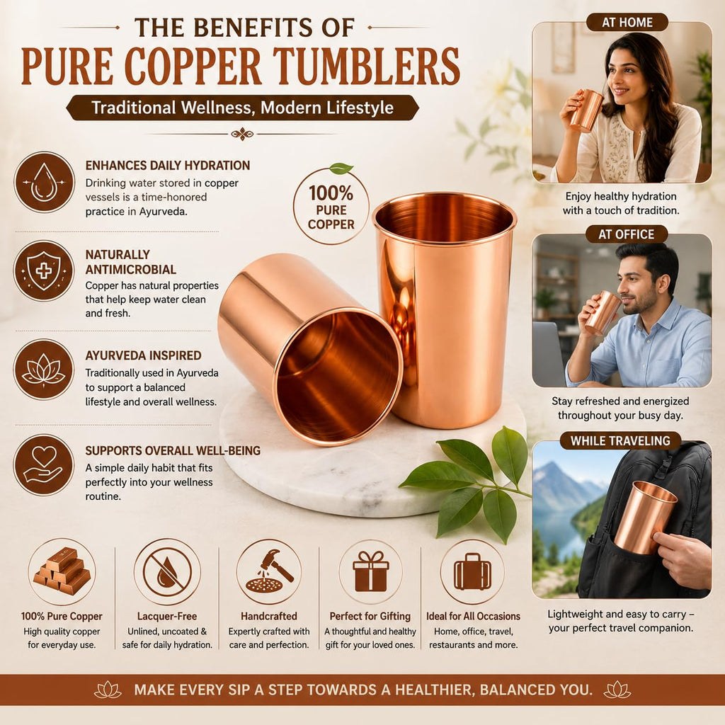 Copper Drinking Cups Set of 2, 350ml Unlined Uncoated E346175
