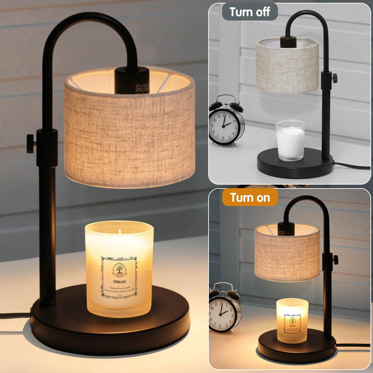 Candle Warmer Lamp with Timer, Adjustable Height L3401