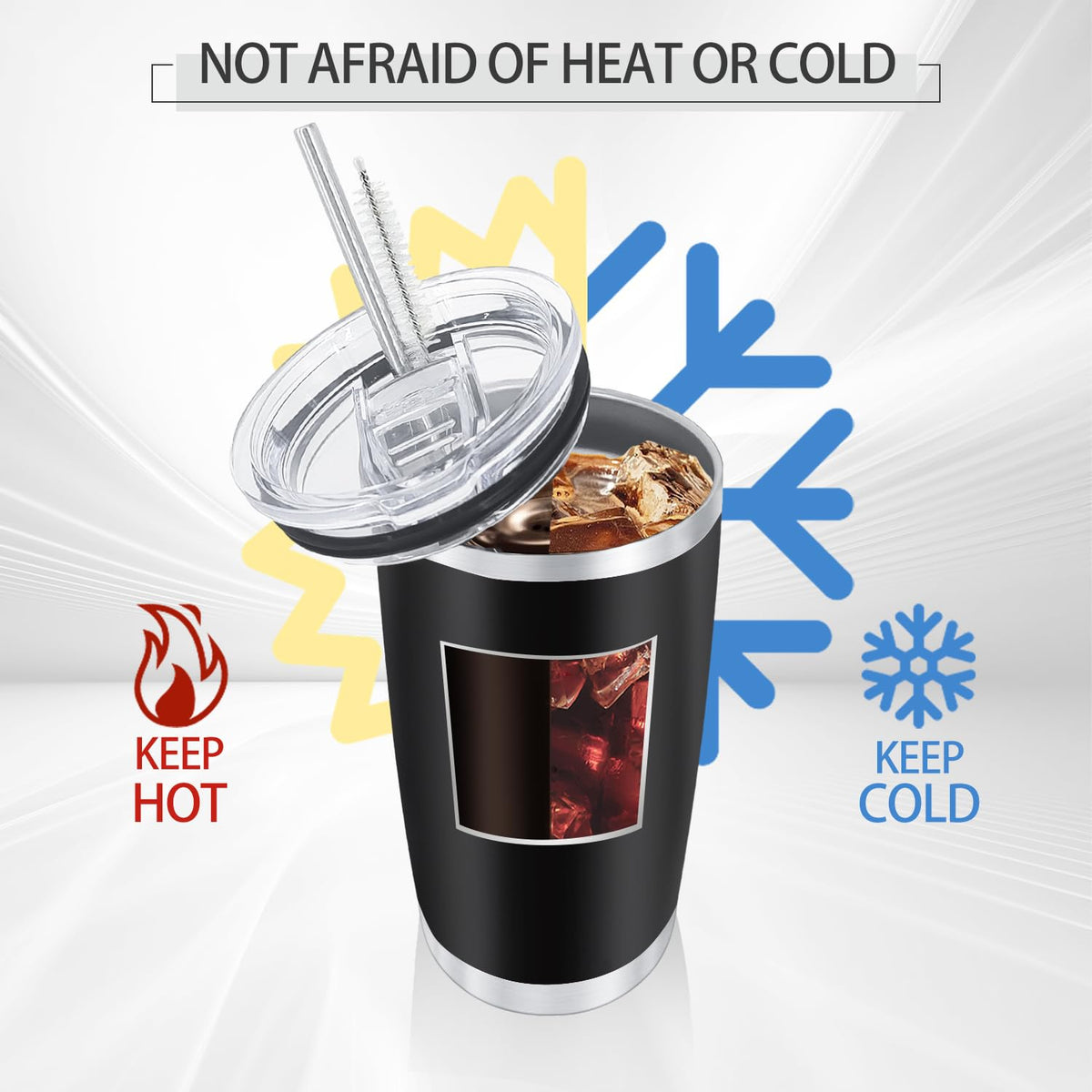 12 Pieces Insulated Stainless Steel Tumbler with Lid and Straw K778