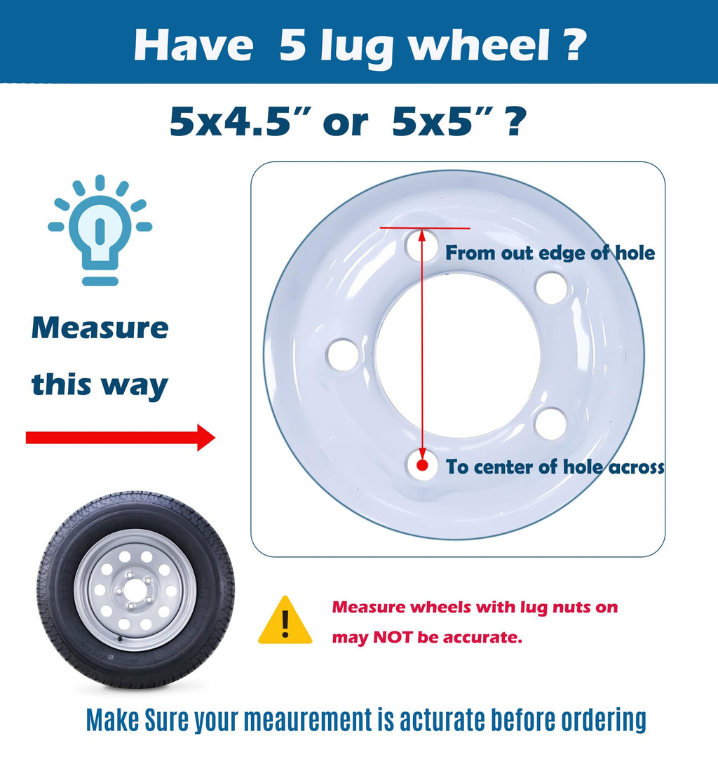 Trailer Tire Wheel ST205/75R15 8-Ply Silver Mod Rim E2851