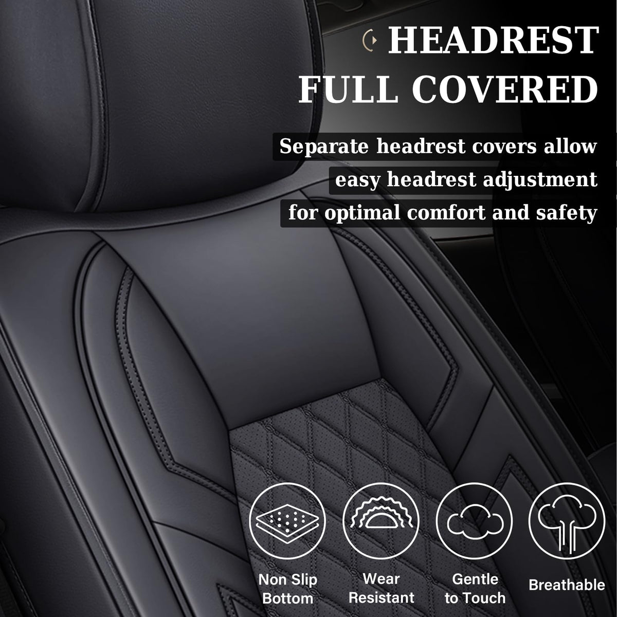 Leather Car Seat Covers Full Set G8701
