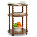 3-Tier Oval Side Table with Solid Wood Spindle Legs W820