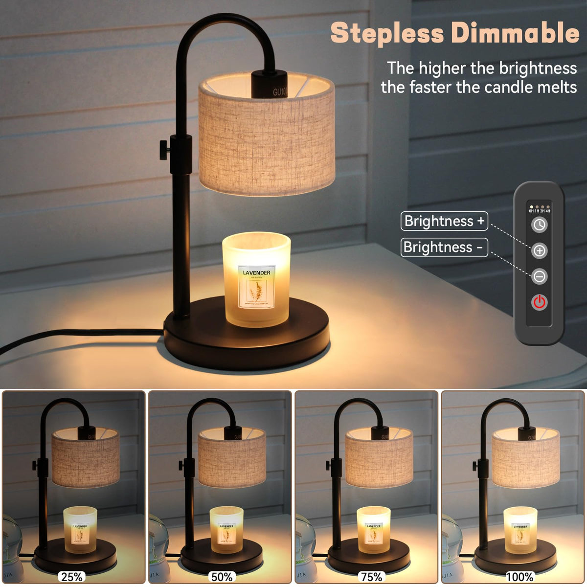 Candle Warmer Lamp with Timer, Adjustable Height L3401